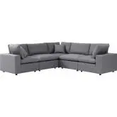 Commix Outdoor 5 Piece Sectional Sofa in Gray Sunbrella&reg; Fabric