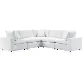 Commix Outdoor 5 Piece Sectional Sofa in White Sunbrella&reg; Fabric