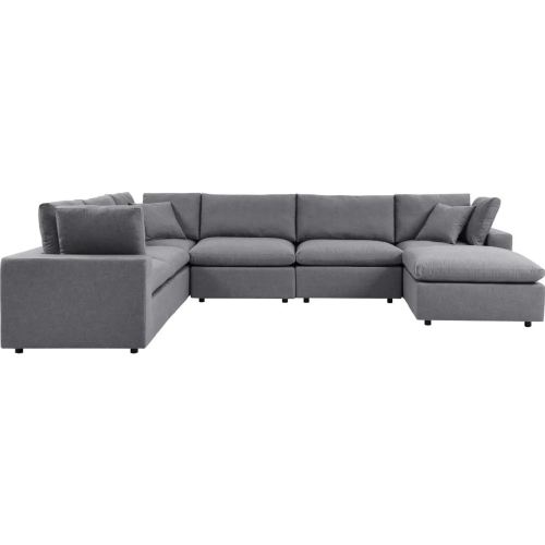 Commix Outdoor 7 Piece Sectional Sofa in Gray Sunbrella&reg; Fabric