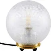 Destiny Table Lamp in Stain Brass & Textures Frosted Glass Orb