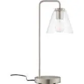 Element Table Lamp in Nickel Iron & Transparent Glass