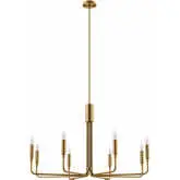 Rekindle 8 Light Chandelier in Satin Brass Iron Metal