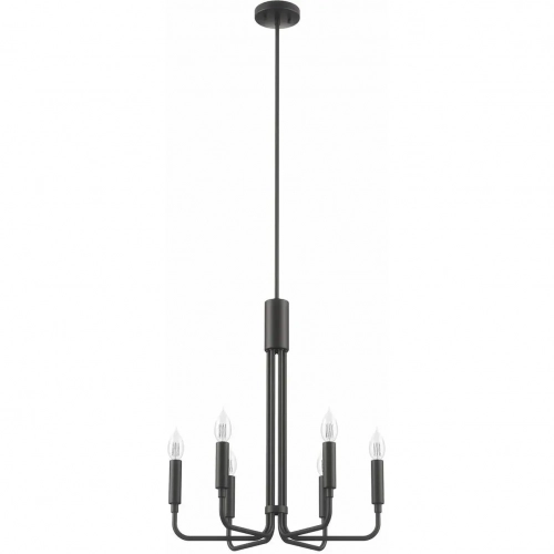 Rekindle 6 Light Chandelier in Black Iron Metal