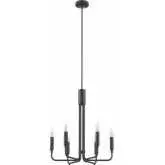 Rekindle 6 Light Chandelier in Black Iron Metal