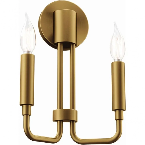 Rekindle 2 Light Wall Sconce in Satin Brass Iron Metal