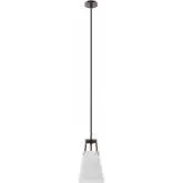 Aspire Ceiling Pendant Light in Bronze & White Fabric