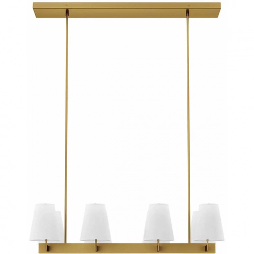 Enthrall 8 Light Chandelier in Satin Brass & White Fabric