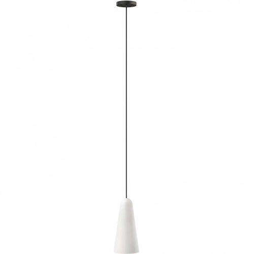 Beacon 1 Light Ceiling Pendant Light in Black Metal & Opal Glass