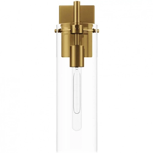 Skylark Wall Sconce in Satin Brass Iron & Clear Glass