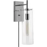 Skylark Wall Sconce in Polished Nickel Iron & Clear Glass