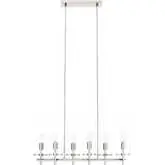 Skylark 6 Light Chandelier in Polished Nickel Iron & Clear Glass