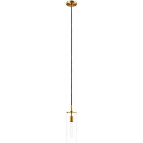 Skylark Pendant Light in Satin Brass Iron & Clear Glass