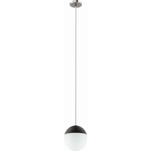 Stellar 1 Light Ceiling Pendant Light in Polished Nickel & Opal Frosted Glass