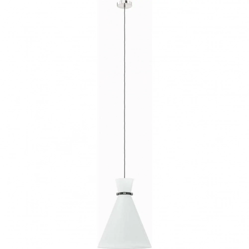 Starlight 1 Light Ceiling Pendant Light in Polished Nickel & White Fabric