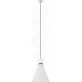 Starlight 1 Light Ceiling Pendant Light in Polished Nickel & White Fabric