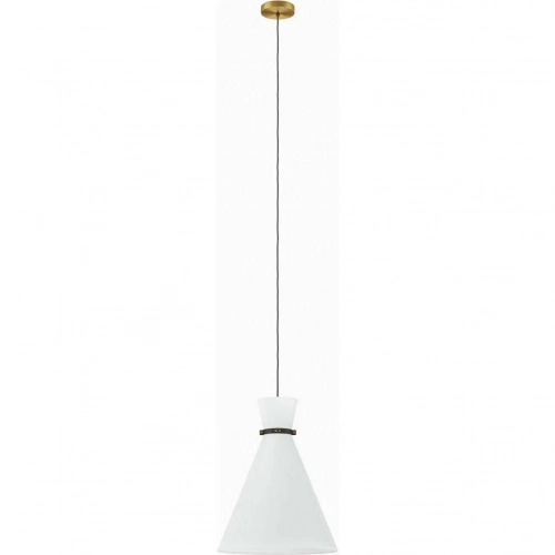 Starlight 1 Light Ceiling Pendant Light in Satin Brass & White Fabric