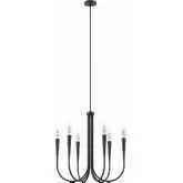 Penrose 6 Light Chandelier in Black Metal