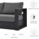 Tahoe Outdoor Sofa in Gray Metal & Charcoal Gray Fabric