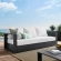 Tahoe Outdoor Sofa in Gray Metal & White Fabric