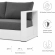 Tahoe Outdoor Sofa in White Metal & Charcoal Gray Fabric