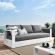 Tahoe Outdoor Sofa in White Metal & Charcoal Gray Fabric