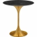 Lippa 20" Round Side Table in Black Faux Marble & Brushed Gold
