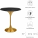 Lippa 20" Round Side Table in Black Faux Marble & Brushed Gold