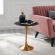 Lippa 20" Round Side Table in Black Faux Marble & Brushed Gold