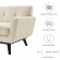 Engage Loveseat in Tufted Beige Herringbone Fabric