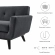 Engage Loveseat in Tufted Charcoal Gray Herringbone Fabric