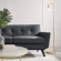 Engage Loveseat in Tufted Charcoal Gray Herringbone Fabric