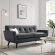 Engage Loveseat in Tufted Charcoal Gray Herringbone Fabric