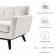 Engage Loveseat in Tufted Ivory Herringbone Fabric
