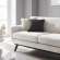 Engage Loveseat in Tufted Ivory Herringbone Fabric