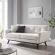 Engage Loveseat in Tufted Ivory Herringbone Fabric