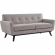 Engage Loveseat in Tufted Light Gray Herringbone Fabric