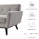 Engage Loveseat in Tufted Light Gray Herringbone Fabric