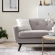 Engage Loveseat in Tufted Light Gray Herringbone Fabric