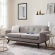 Engage Loveseat in Tufted Light Gray Herringbone Fabric