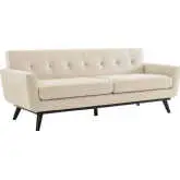 Engage Sofa in Tufted Beige Herringbone Fabric