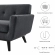 Engage Sofa in Tufted Charcoal Gray Herringbone Fabric