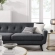 Engage Sofa in Tufted Charcoal Gray Herringbone Fabric