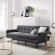 Engage Sofa in Tufted Charcoal Gray Herringbone Fabric