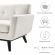 Engage Sofa in Tufted Ivory Herringbone Fabric