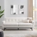 Engage Sofa in Tufted Ivory Herringbone Fabric