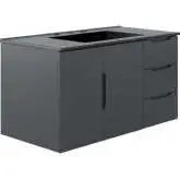 Vitality 36" Bathroom Vanity in Gray Finish & Black Ceramic