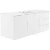 Vitality 48" Single Sink Bathroom Vanity in White Finish & White Ceramic