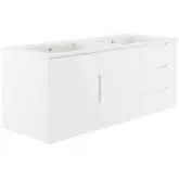 Vitality 48" Double Sink Bathroom Vanity in White Finish & White Ceramic