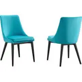 Viscount Dining Chair in Blue Velvet & Black Wood (Set of 2)