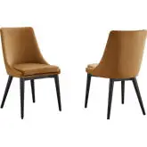 Viscount Dining Chair in Cognac Velvet & Black Wood (Set of 2)